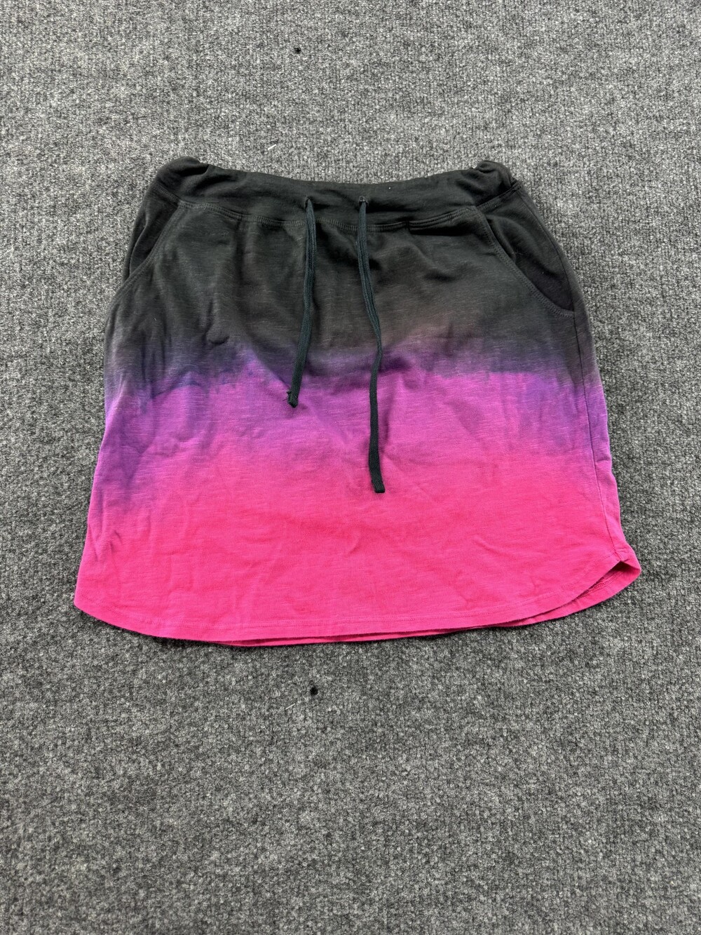 Sundry For Evereve Skirt Womens 1 Black Pink Ombre Knit Drawstring Mini Pockets